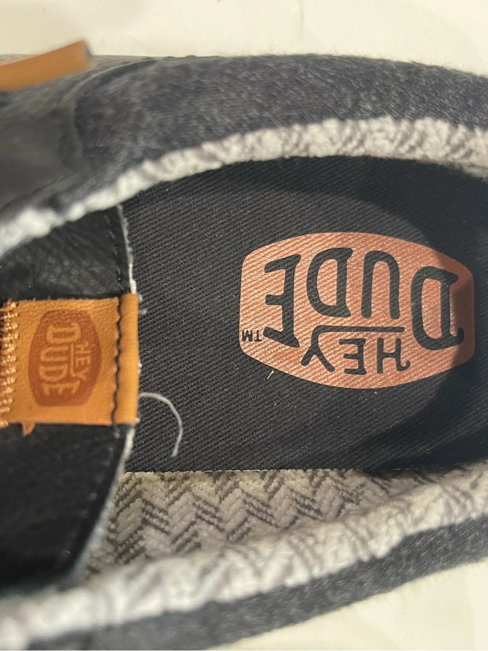 Hey Dude Black Men's Slip-On Loafers with Tan Accents